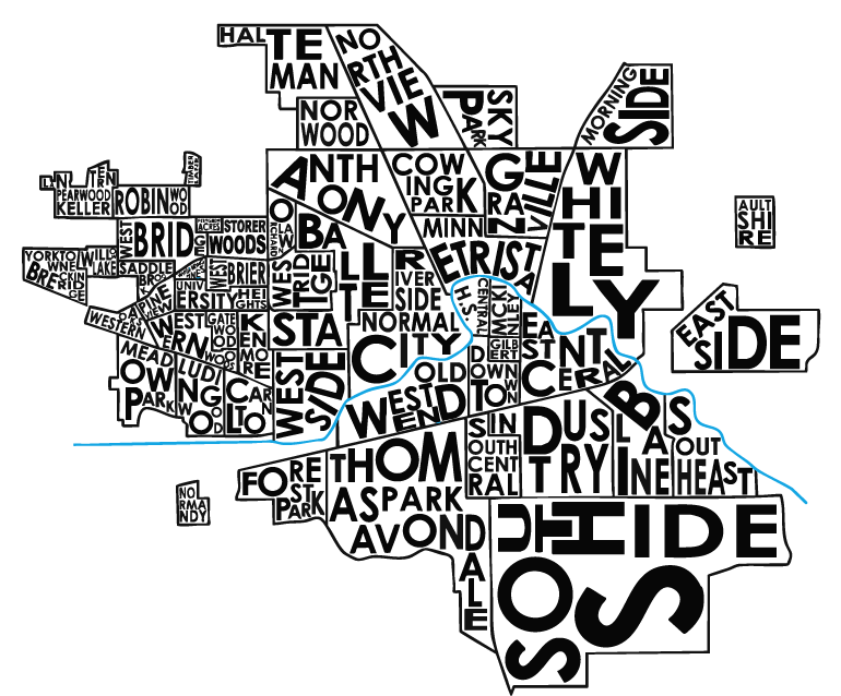 Muncie Neighborhoods Graphic Map