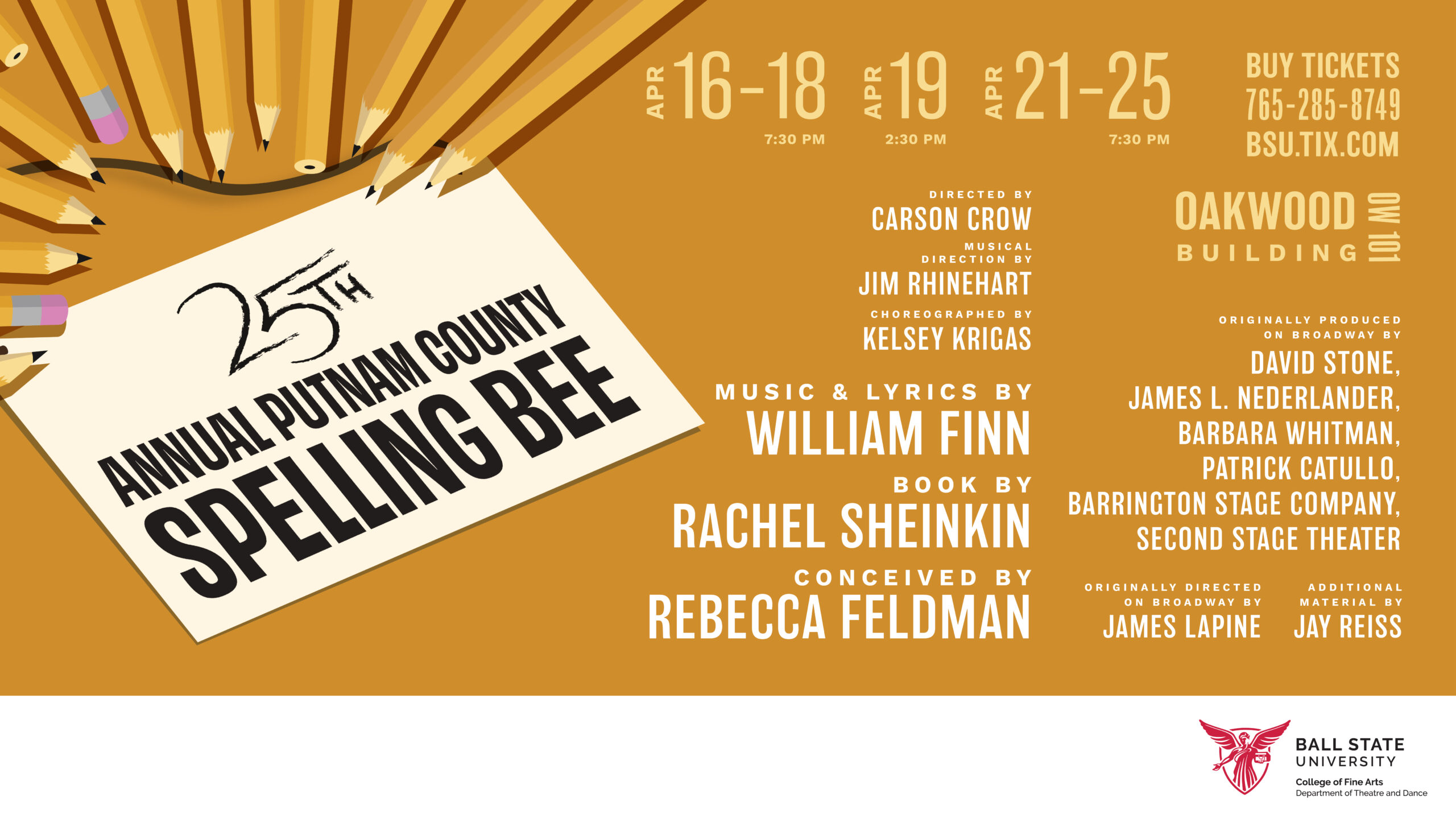 promotional image with event details in white text on a golden background.